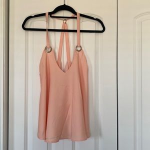 ILY baby pink flowy tank top